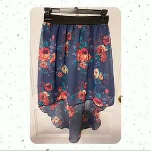 Charlotte Russe Floral High-Low Skirt